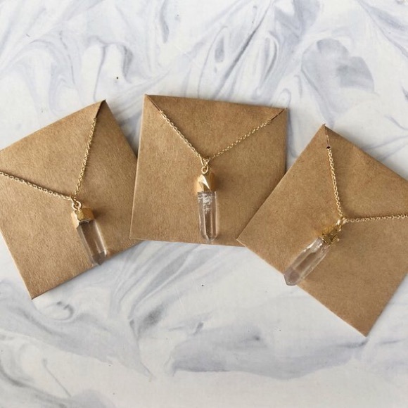 16” electroplated quartz stone pendant (1pc) - Picture 6 of 6